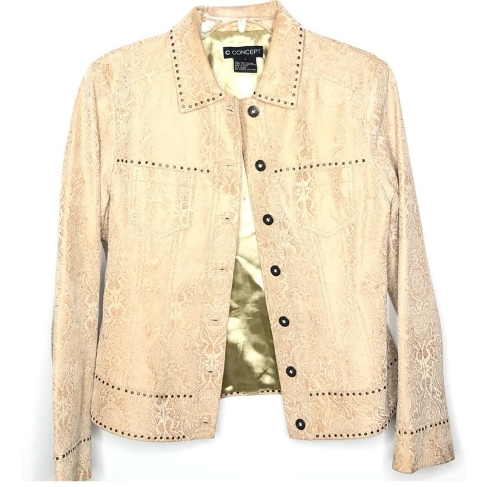 Vintage leather C Concept tan jacket Size 8